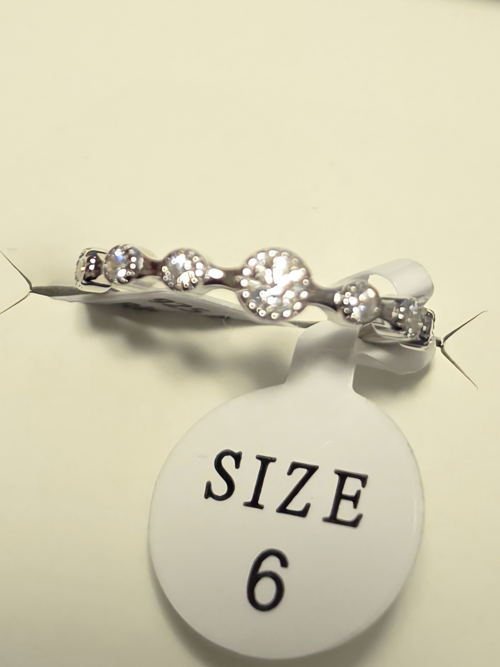 Sterling Silver Halo Stackable Ring - Size 6